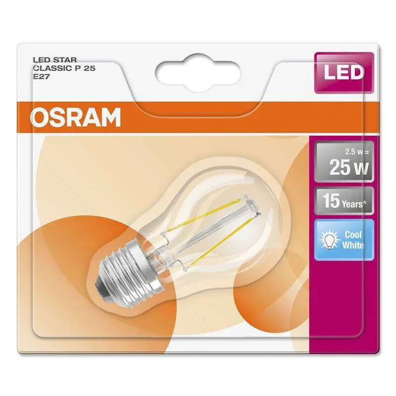Osram LED Star Classic P Filament 2,5-25W/840 E27 klar 300° 250lm kaltweiß nicht dimmbar Blister Letzte Chance