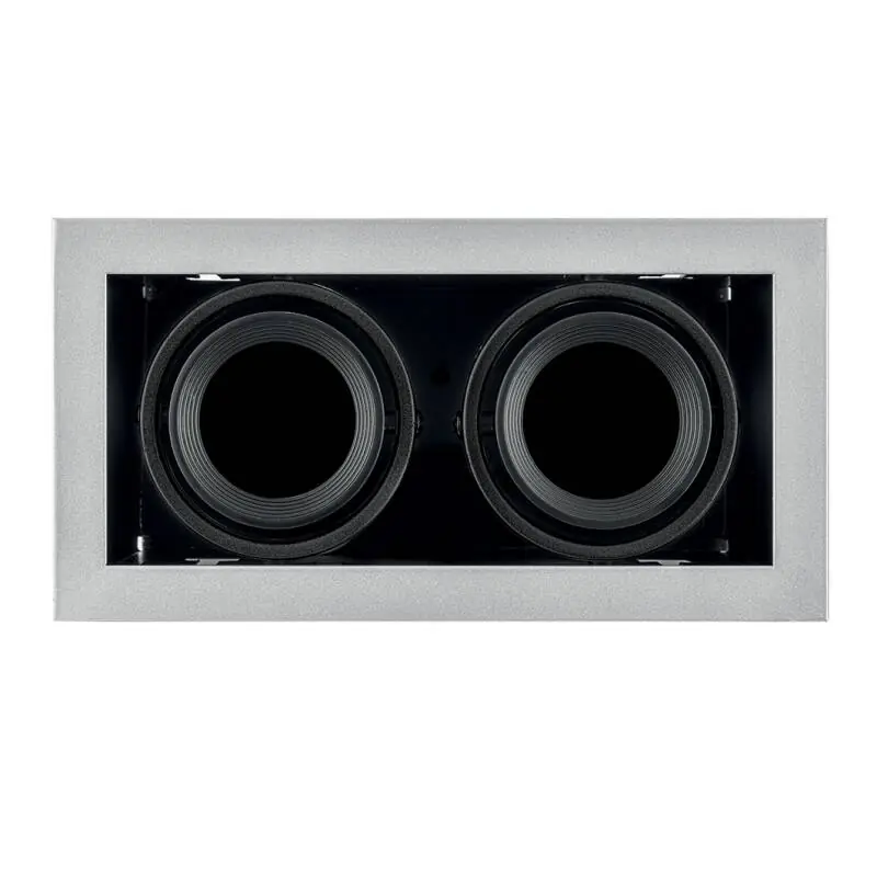 DURALAMP® Einbau Deckengehäuse | Double | 107x202x110mm | GU10 | Silber / Schwarz | max. 15W Neuheit