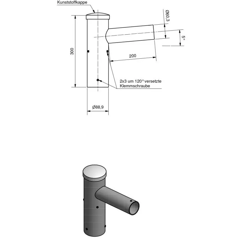 Lichtmast Einfachaufsatz EAF 76/60-200 Angebot