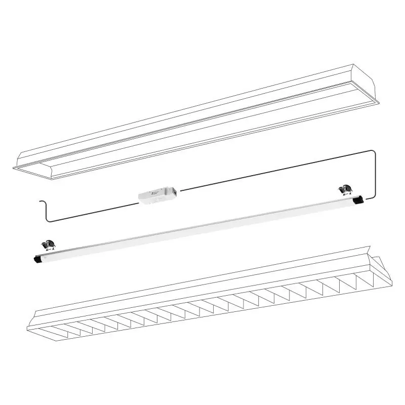 Bestpreis LED RE-FIT SET 1-flammig DALI | 22W | 3260lm | 940 | 1450mm | ersetzt Leuchtstoffröhre: T8. 1500mm. 58W