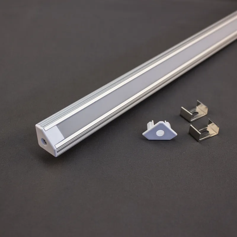 45° ALU-PROFIL SET mit Cover für LED Strips bis 10 mm, 1m Kostenloser Rückversand