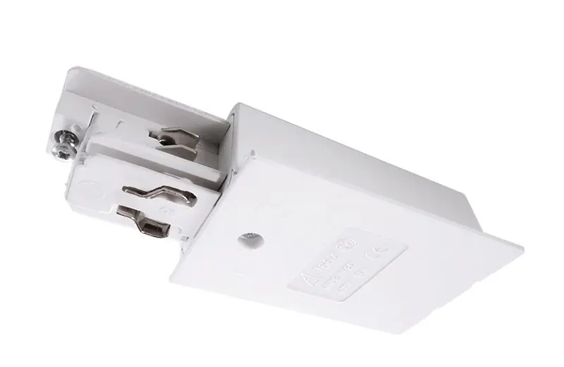 Finale Aktion Ivela Schienensystem 3-Phasen 230V, Einspeiser rechts für Flügelschiene, Kunststoff, Weiß, 230V