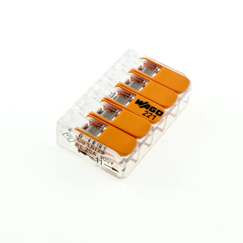 25 St. WAGO 221-415, COMPACT Verbindungsklemme für alle Leiterarten, 5 Leiter Klemme Begrenztes Angebot