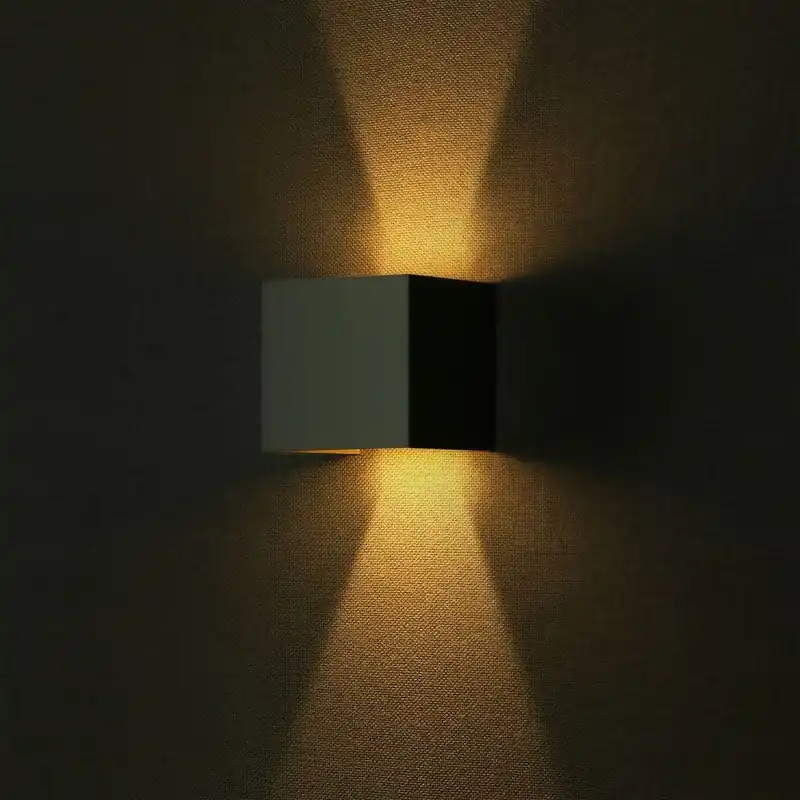 Beliebt LED Wandleuchte, up/down, 3000K, 6W, eckig, grau, IP65, inkl. LED-Treiber