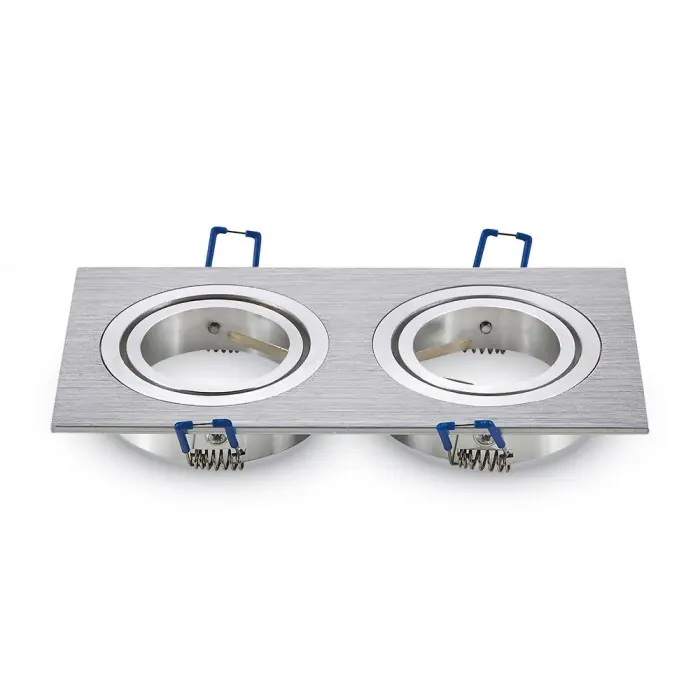 Knallerangebot Einbauleuchte JUST RIM S2 für GU10 Sockel, eckig, aluminium gebürstet, max. 2x35W, inkl. Clipfedern