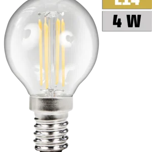 Markenware E14 LED Filament Tropfenlampe, 4W, 380lm, warmweiß