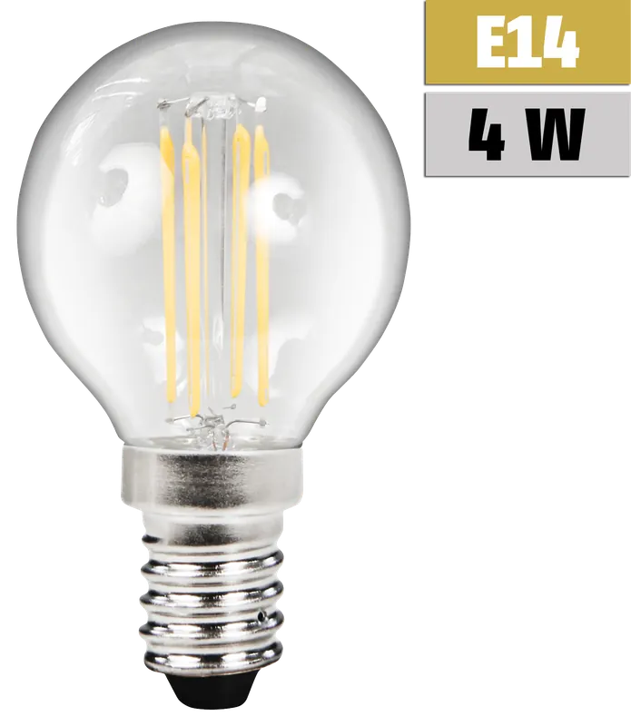 Markenware E14 LED Filament Tropfenlampe, 4W, 380lm, warmweiß