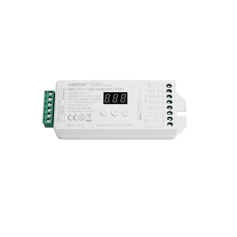 DALI DT8 MULTI-Dimmer 1/2/3/4/5 Kanal, RGBW+CCT, 240 W (12 V) - 480 W (24 V) Beliebt