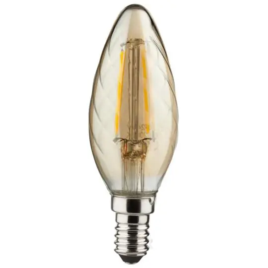 Online Kaufen Müller Licht Retro LED-Filament Leuchtmittel Kerzenform Gold 2,2W=17W E14 150lm 2700K (Warmweiß)