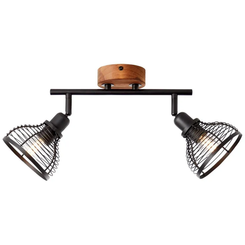 Brilliant Deckenstrahler Avia schwarz Holz rustikal E14 max. 40W schwenkbar Kostenloser Rückversand