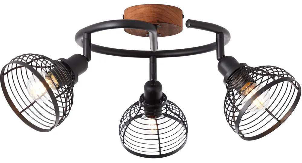 Brilliant Deckenstrahler Avia schwarz Holz rustikal E14 max. 40W schwenkbar Beliebt