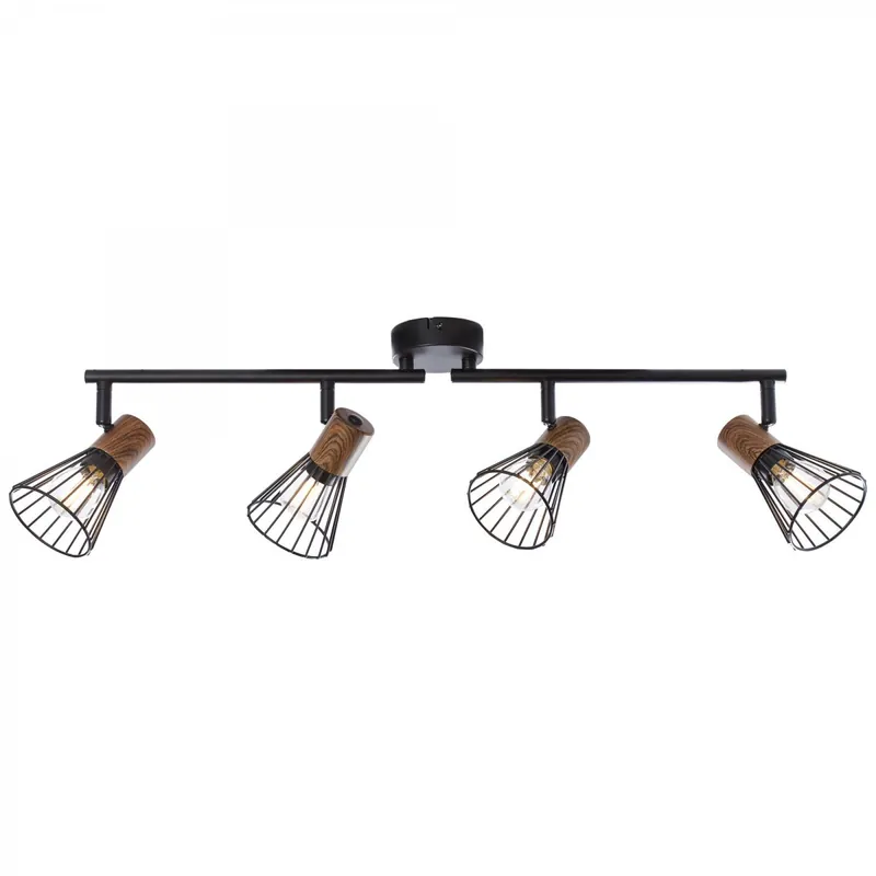 Brilliant Deckenstrahler Manama holz dunkel schwarz matt E14 max. 18W schwenkbar Versand Am Gleichen Tag