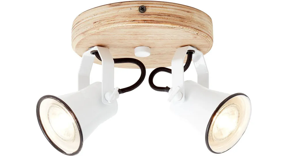 Brilliant Deckenstrahler Seed weiß Holz GU10 max. 5W ohne Leuchtmittel schwenkbar Geprüft