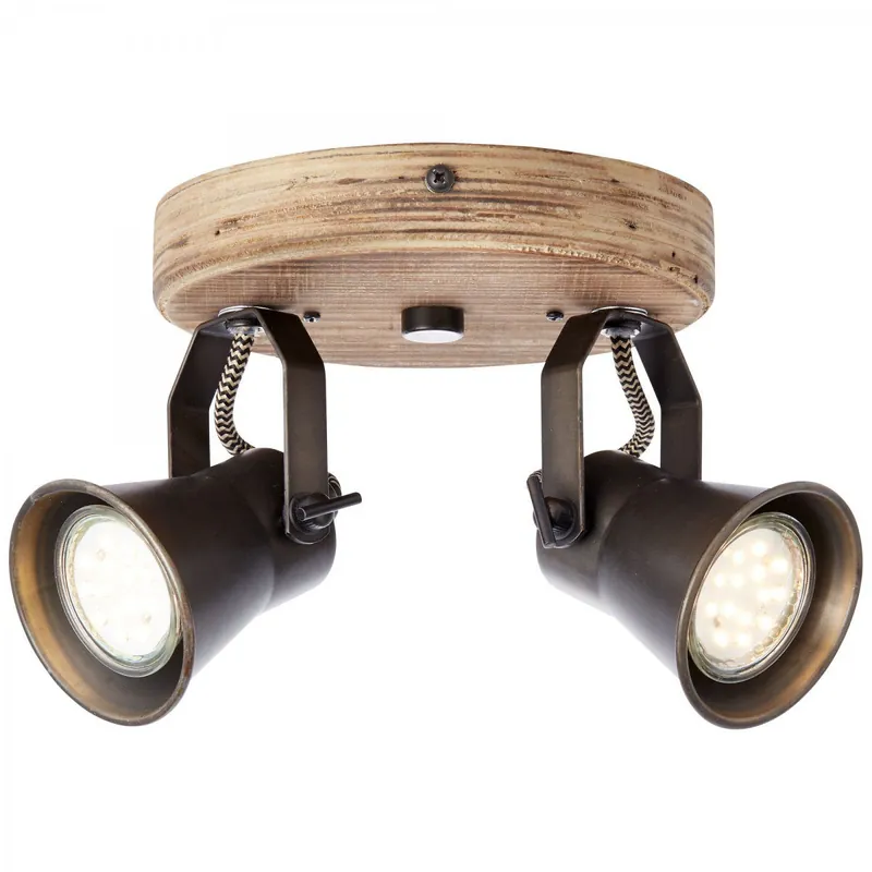 Markenprodukt Brilliant Deckenstrahler Seed schwarz Holz GU10 max. 5W ohne Leuchtmittel schwenkbar