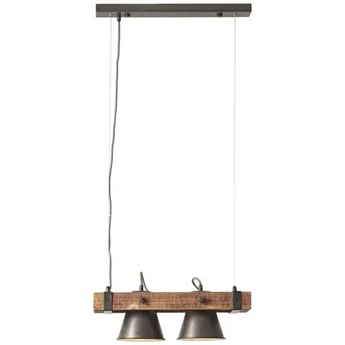 Brilliant Pendelleuchte Decca schwarz Holz Landhaus stil E27 max. 10W schwenkbar Finale Aktion