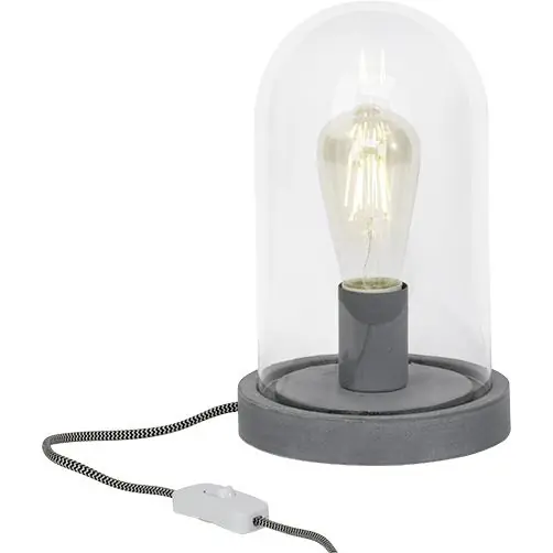 Markenware Brilliant Tischleuchte Glori Grau E27 Ø17cm mit Schalter ohne Leuchtmittel