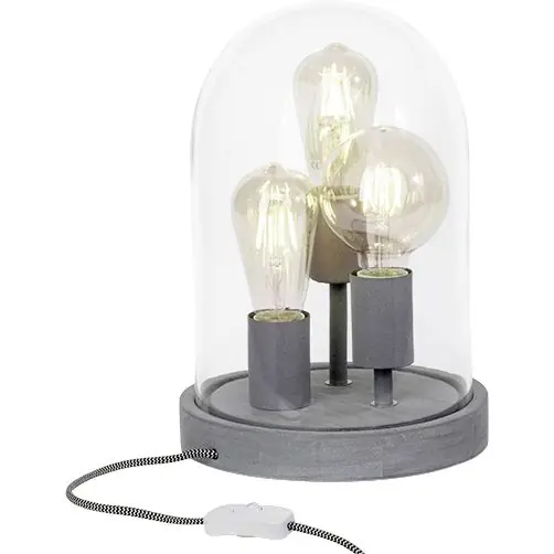 Brilliant Tischleuchte Glori 3xE27 Ø22cm mit Schalter ohne Leuchtmittel Sonderaktion