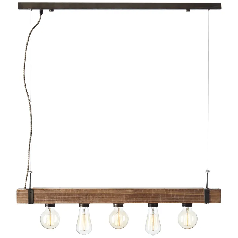 Must-Have Brilliant Pendelleuchte Woodhill Holz E27 max. 30W höhenverstellbar