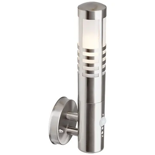 Brilliant Außenwandleuchte Gerna Edelstahl E27 max. 60W mit Bewegungsmelder IP44 Preis Gesenkt