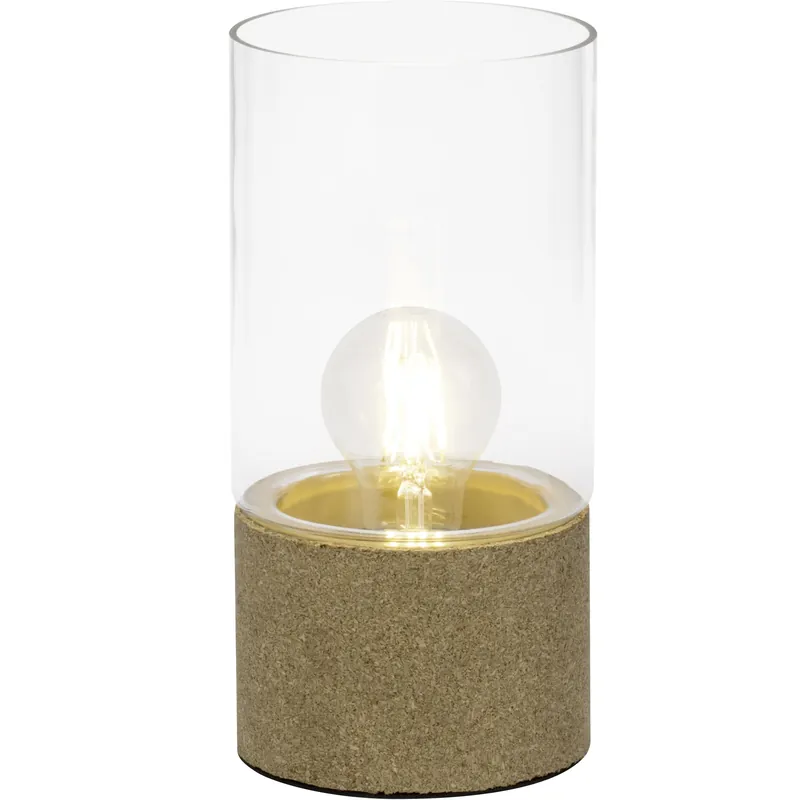 Finale Aktion Brilliant Tischleuchte Larsen Beige Kork Glas E27 max. 40W