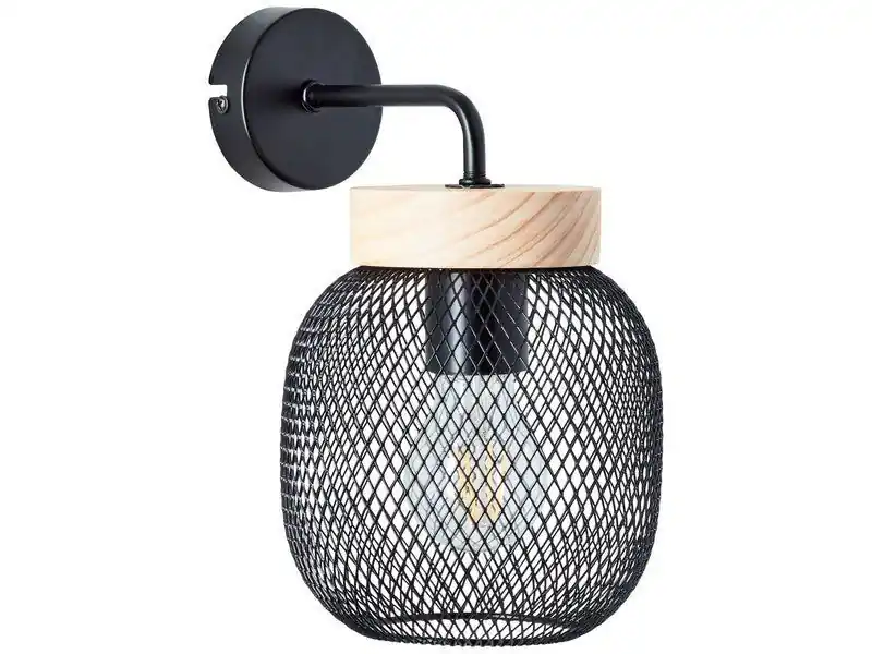 Brilliant Wandleuchte Giada Holz Schwarz E27 max. 40W Schnäppchen