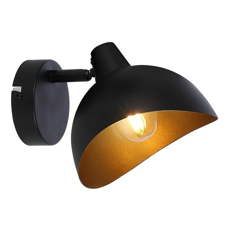 Brilliant Wandleuchte Layton schwarz matt gold E14 max. 25W Jetzt Kaufen