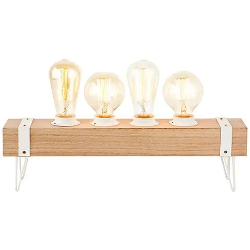 Brilliant Tischleuchte White Wood Holz weiß Industrial 4x30W E27 mit Schalter Billig