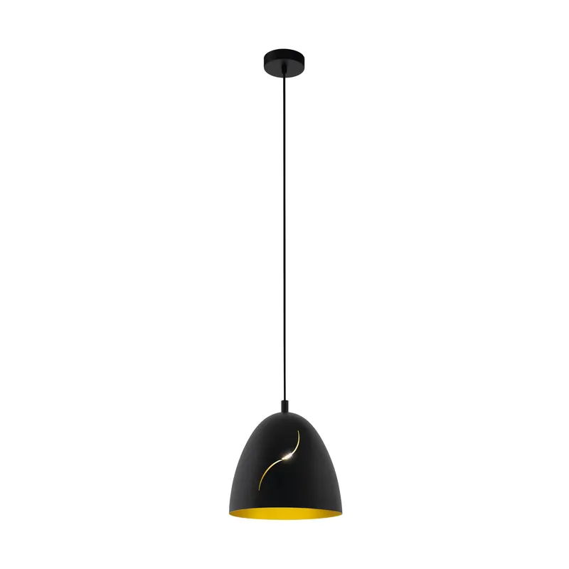 Sonderangebot Eglo Pendelleuchte Hunningham E27 max. 60W Schwarz Gold Ø275mm