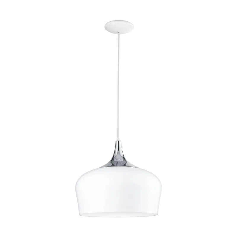 Online Kaufen Eglo Pendelleuchte OBREGON weiß/chrom E27 max. 60W Ø35cm