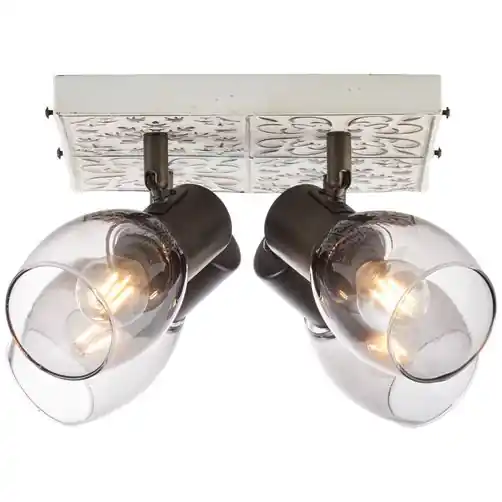 Brilliant Deckenstrahler Tolosa creme rauchglas E14 max. 40W schwenkbar Letzte Chance