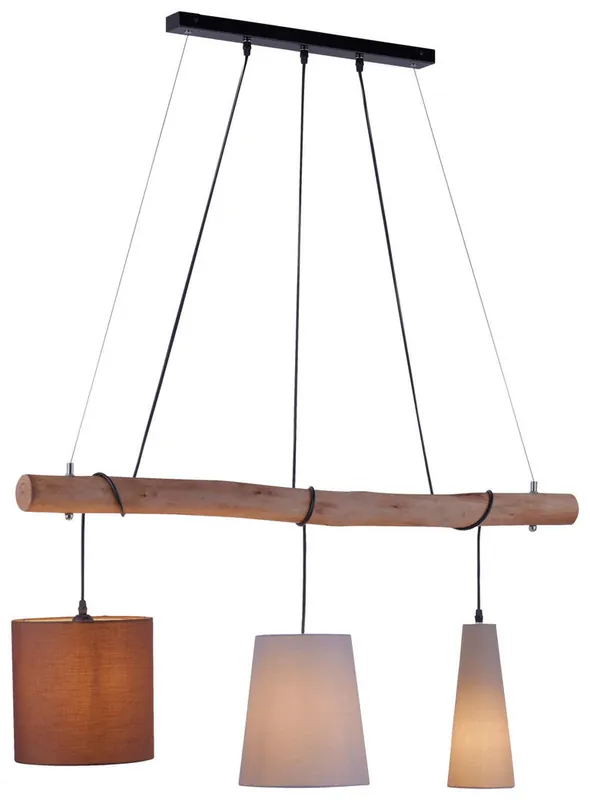 Must-Have Leuchten Direkt Pendelleuchte Damian E27 Braun/Schwarz