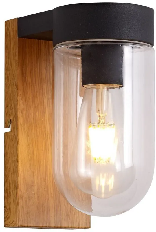 Top-Preis Brilliant Außenwandleuchte Cabar Holz Optik E27 max. 40W IP44
