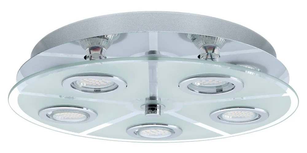 Neu Eglo LED Deckenleuchte CABO chrom glas GU10 15W 3000K Warmweiß