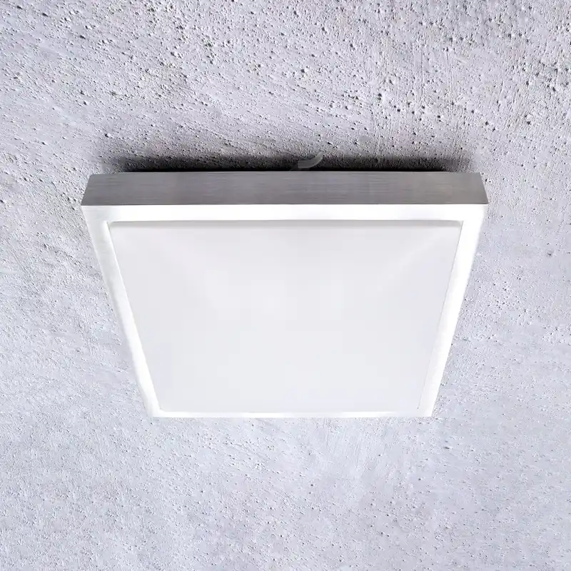 Neuheit Deckenleuchte Quadratisch Savony 30 x 30cm Silber oder Schwarz gebürstet max. 2x 30W E27 IP20 230V