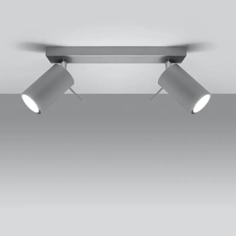 Neu Deckenleuchte 2 Grau aus Stahl 2x 40W IP20 GU10 230V