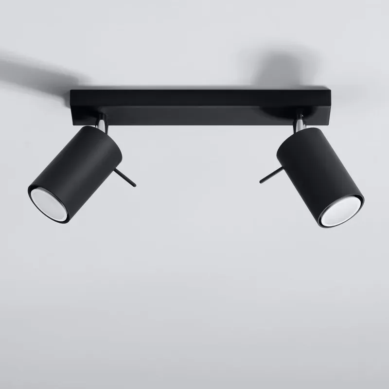 Deckenleuchte 2 Schwarz aus Stahl 2x 40W IP20 GU10 230V Sofort Bestellen