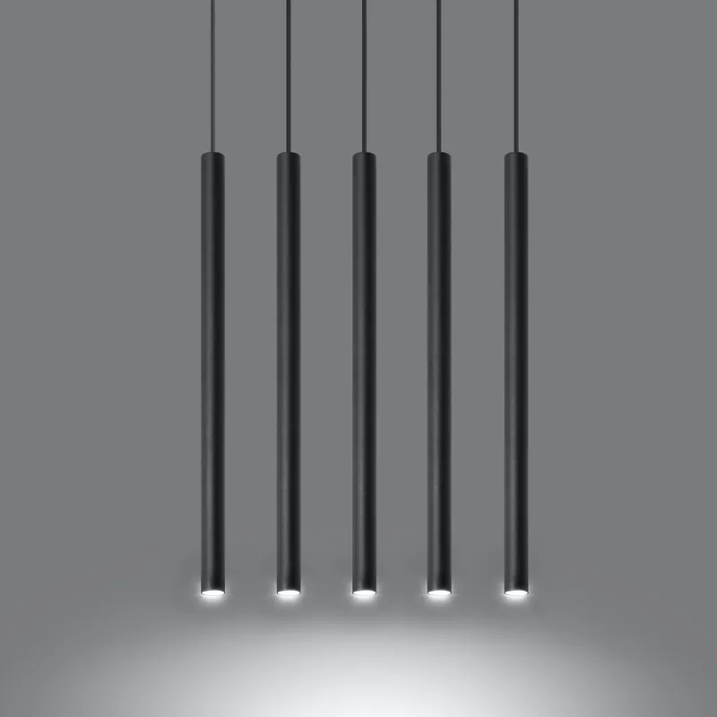 Pendelleuchte 5-flammig aus Stahl -5 Rund Schwarz 45cm x 5cm x 100cm IP20 G9 230V Neue Kollektion