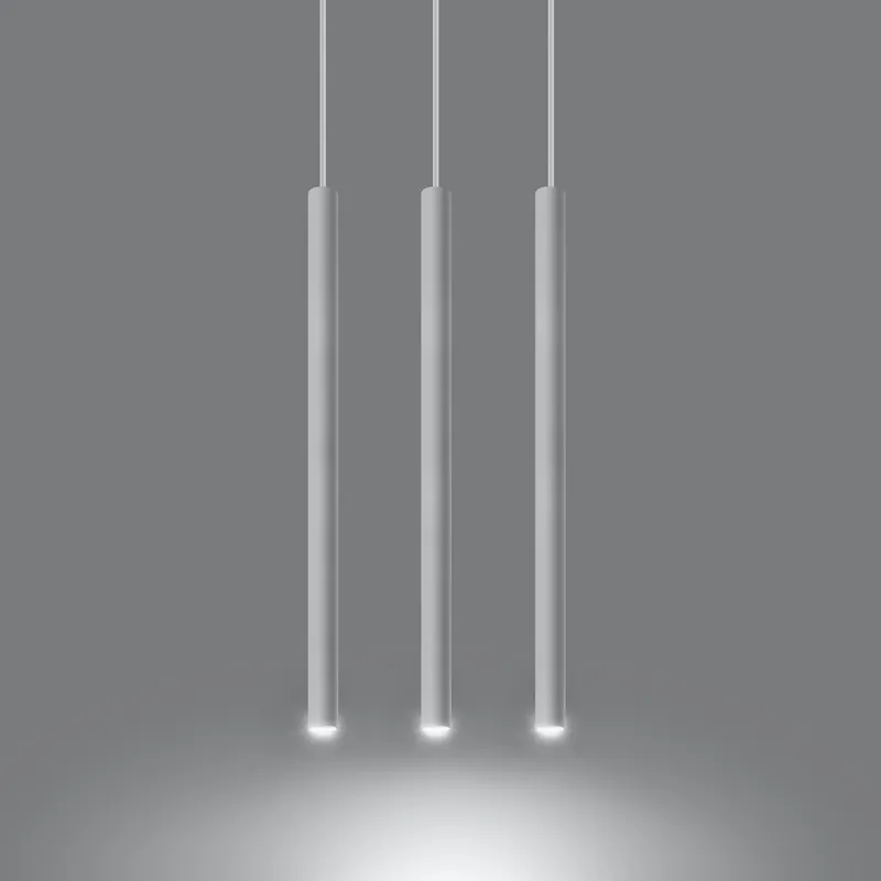 Finale Aktion Pendelleuchte 3-flammig aus Stahl -3 Rund Weiß 30cm x 5cm x 100cm IP20 G9 230V
