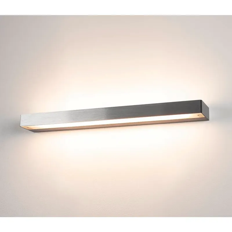 Beliebt SLV Wandleuchte Led 3000K Eckig Aluminium Gebürstet Glas Satiniert L/b/h 595/85/4 Cm 17W