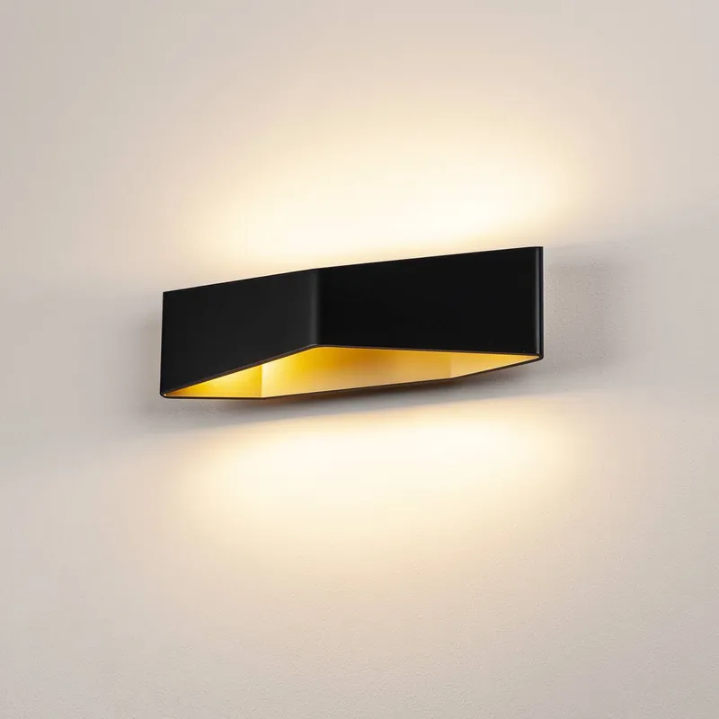 Rabatt SLV Wandleuchte Led 2700K Schwarz/gold 2X9W