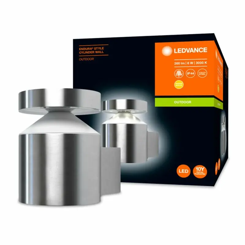 Ledvance LED Außenwandleuchte Endura Style Cylinder Wall IP44 Edelstahl 6W 360lm Warmweiß 3000K Sale