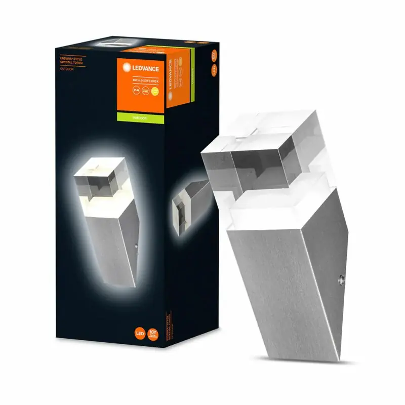 Ledvance LED Außenleuchte Endura Style Crytsal Torch IP44 Edelstahl 4,5W Wandleuchte 400lm Warmweiß 3000K Preisknaller