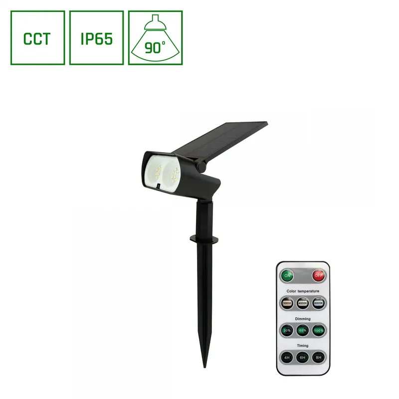 Top-Preis Spectrum LED Solarleuchte OCULUS SOLARIS Gartenspot mit Erdspieß IP65 2W 200lm schwarz CCT
