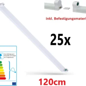 25er Pack Spectrum LED Fassung Halterung T8 Lichtleiste 120cm für LED Röhren G13 Kunststoff verbindbar Expressversand