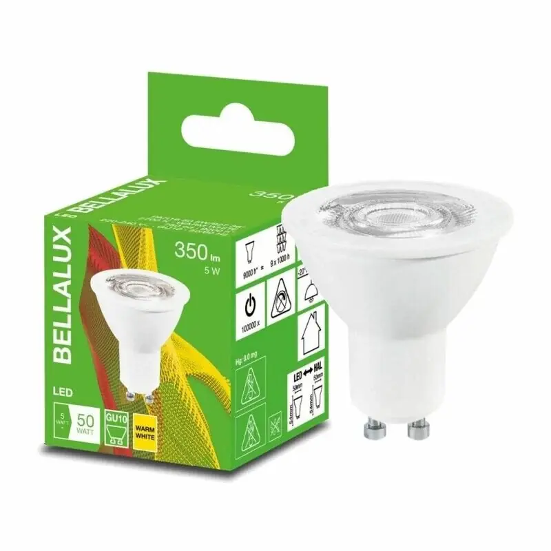 Bellalux LED GU10 PAR16 5W = 50W Reflektor 36° 350lm 230V Warm 2700K Top-Preis