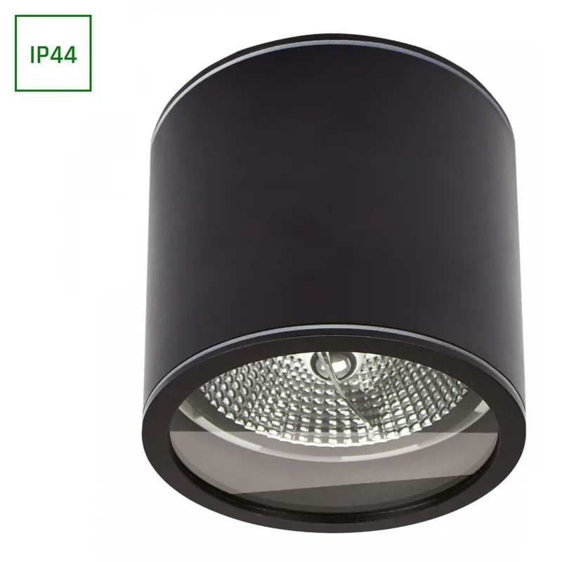 Sonderaktion Spectrum LED Aufbauleuchte Chloe AR111 Schwarz Badezimmerleuchte IP44 max.35W GU10 rund