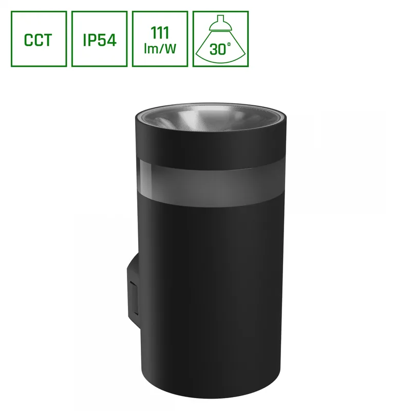 Direktkauf Spectrum LED Außenleuchte TORRE RING 9W 1000lm IP54 Wandleuchte rund schwarz CCT 3000-6000K