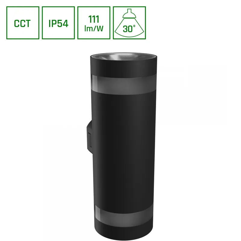 Knallerangebot Spectrum LED Außenleuchte TORRE RING 18W 2000lm IP54 Wandleuchte rund schwarz CCT 3000-6000K