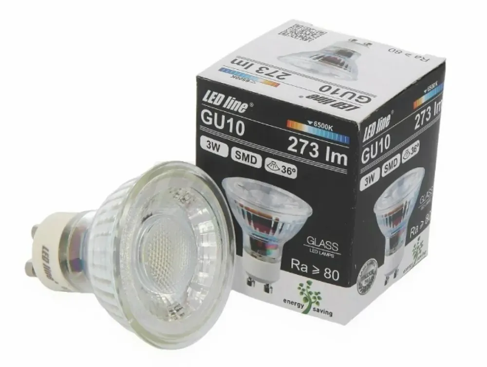 LED-line LED GU10 3W = 30W Reflektor 273lm 36° Glas 220-260V Kaltweiß 6500K Must-Have