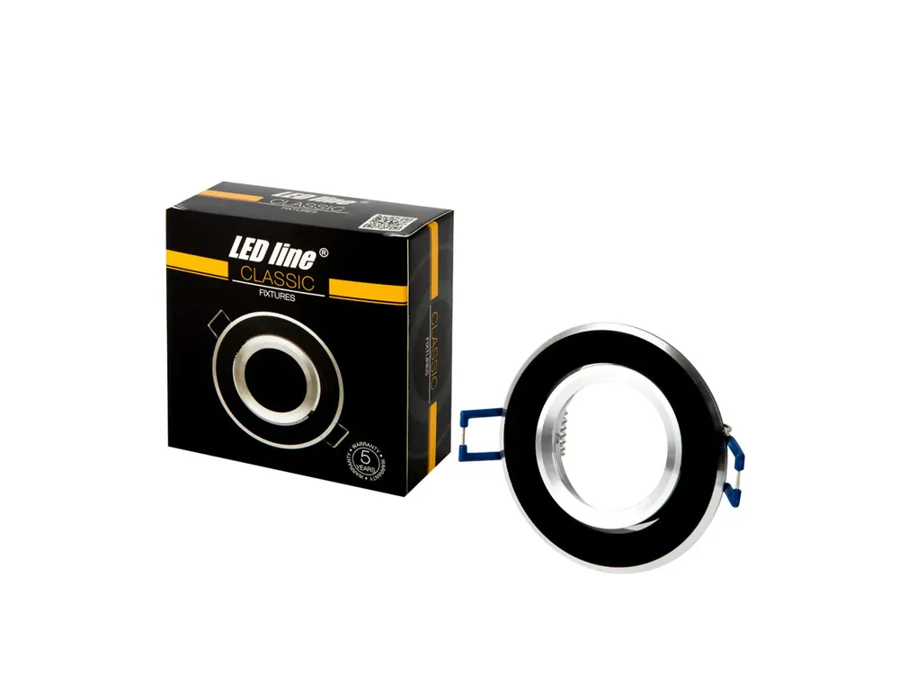 Mega-Angebot LED-line Einbaustrahler Ø83mm rund Spot schwenkbar IP20 Downlight max. 35W schwarz gebürstet